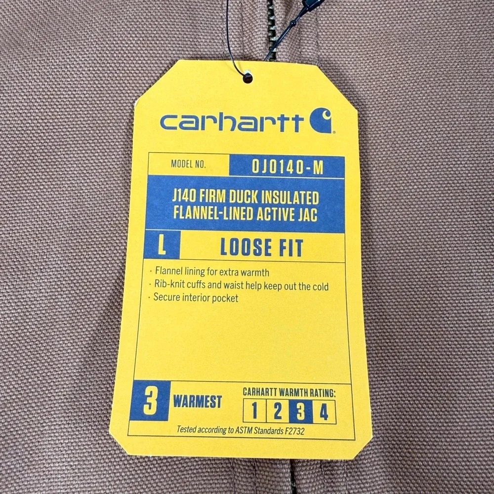 Carhartt J140 Firm Duck Insulated Active Jac Brown XL Tall OJ0140-M